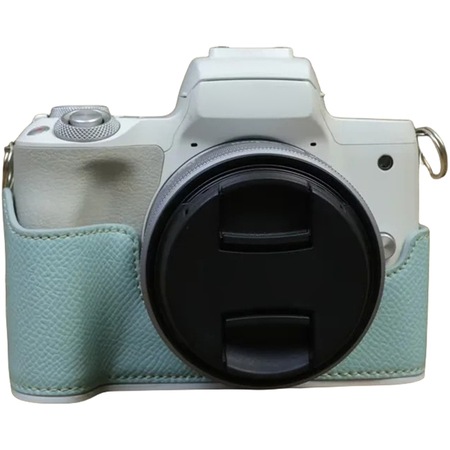 Cbtx Canon Uyumlu Eos M50 Mark Iı Pu Deri Alt Kılıf Yarım Vücum Kamera Koruma Kapağı - Bebek Mavisi