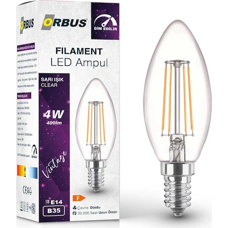 Orbus 4W E14 Filament Led Ampul - Dim Edilebilir DBC3