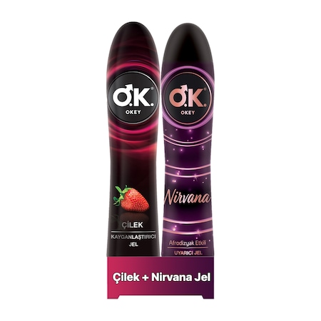 Okey Çilek Kayganlaştırıcı Jel 100 ML + Okey Nirvana Uyarıcı Jel 100 ML