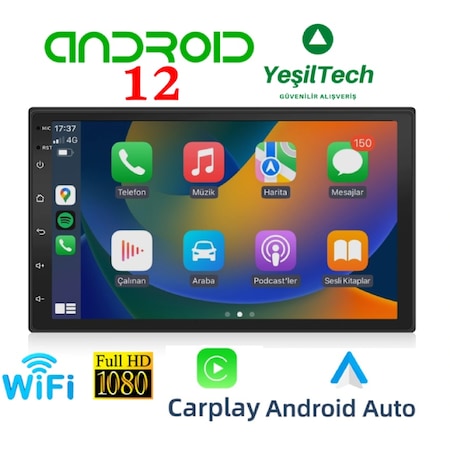 Exvol Android Multimedya +Carplayli Double 7 İnc Ips Ekran+Kamera Youtube