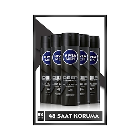 Nivea Men Deep Dimension Erkek Sprey Deodorant 5 x 150 ML