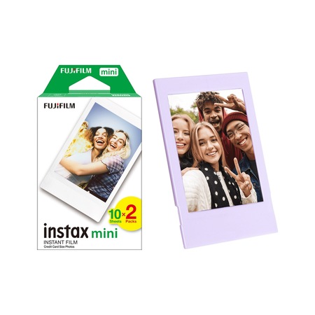 Instax Mini 12 Makine Uyumlu 20'li Film Ve Lila Fotoğraf Çerçevesi