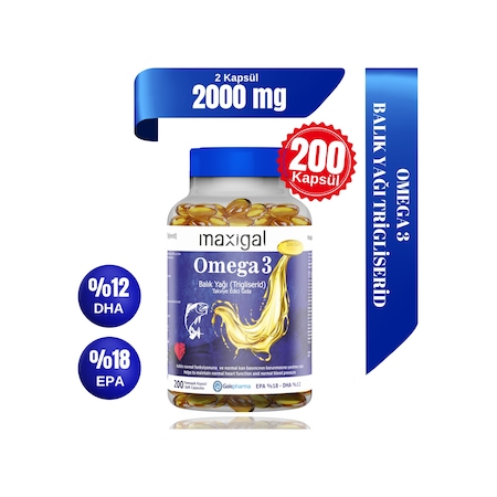 Maxigal Omega-3 Balık Yağı 200 Kapsül