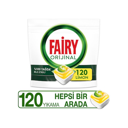 Fairy Hepsi Bir Arada Limon Kokulu Bulaşık Makinesi Deterjanı 120 Tablet