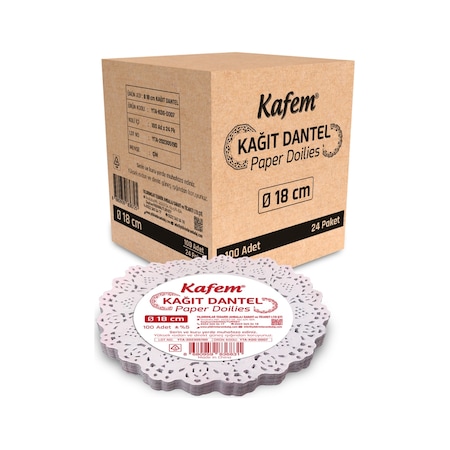 Kafem Dantel Kağıt 18 cm 100 Lü x 24 Paket