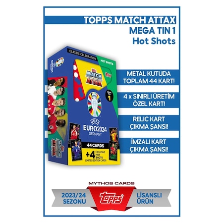 Topps Official Euro 2024 Match Attax - Mega Tin 1 Futbolcu Kartla