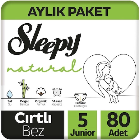 Sleepy Natural Bebek Bezi Yeni Jumbo 5 Numara Junior 80 Adet