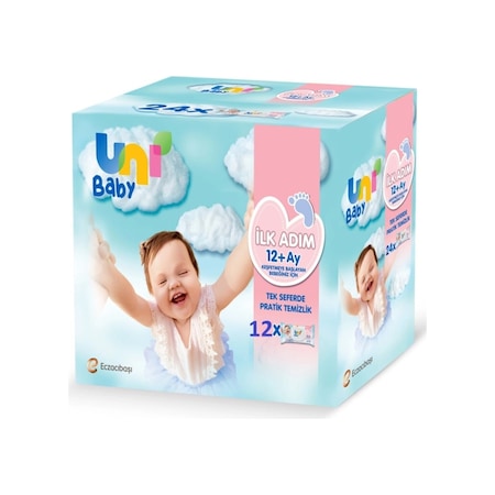 Uni Baby Ilk Adım Islak Havlu Mendil 12Li 624 Yaprak