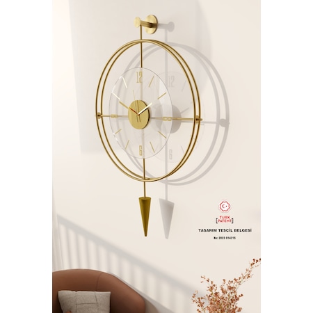 MetaQuartz Aksesuar Büyük Boy 50 x 90 CM Gold - Şeffaf Camlı Laclock Konik Serisi Gold