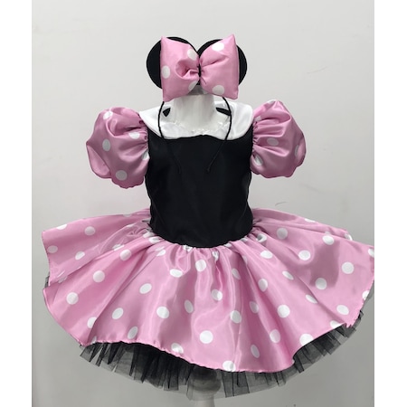 Minnie Mouse Kız Çocuk Pembe Doğumgünü Elbisesi&Parti Kostümü