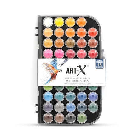ART-X 48 Renk Tablet Suluboya Seti - Su Hazneli Fırça Hediyeli