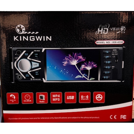 Kw-4038 Oto Multimedya Player 4.1 Tft, Full Hd Video, Bluetooth, Usb, Fm Radyo