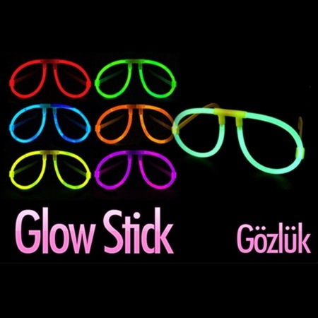 Mabes Glowstick Karanlıkta Yanan Parti Gözlüğü 12 Adet Standart