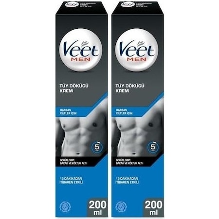 Veet Men Hassas Ciltler için Erkek Tüy Dökücü Krem 2 x 200 ML