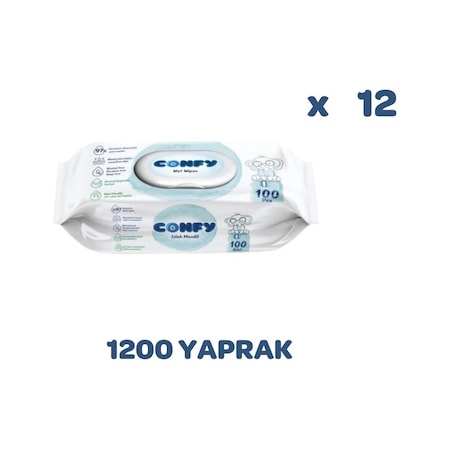 Confy Premium Islak Mendil Soft Care 100 Adet X 12 Adet, 1200 Yap