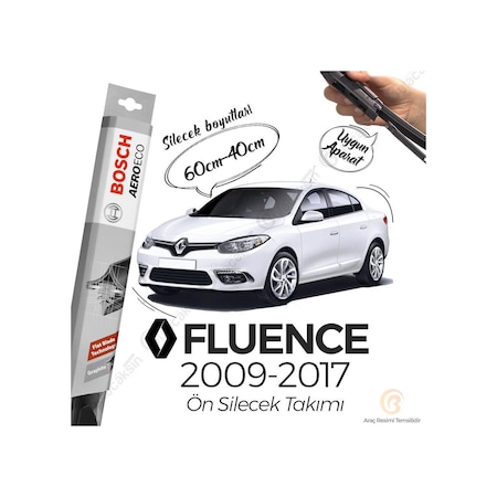 Renault Fluence Muz Silecek Takımı 2010-2018 Bosch Aeroeco