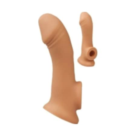 Erofoni Yeni Nesil Ucu 6 CM Dolgulu 20 CM Süper Realistik Uzatmalı Penis Kılıfı