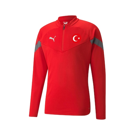 Puma Euro 2024 Türkiye Milli Antrenman Fermuarlı Sweatshirt Ceket Kırmızı Beyaz 1tur-puma 1renkli