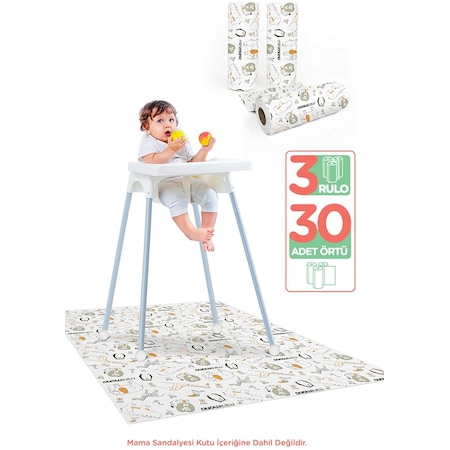 Minimono 3'lü Desen Mama Sandalyesi Altı ve Aktivite Örtüsü
