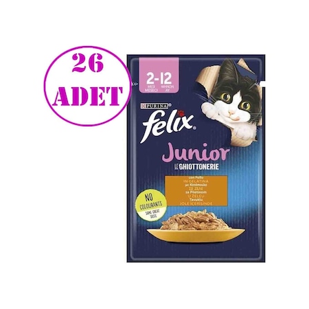 Felix Tavuklu Yaş Yavru Kedi Maması 26 x 85 G