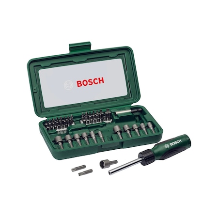 Bosch 46 Parça Cırcır Tornavidalı Vidalama ve Lokma Uçlu Aksesuar Seti - 2607019504