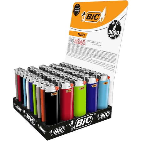 Bic J6 Taşlı Maxi Çakmak 50 Adet