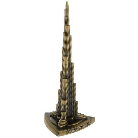 Vintage Metal Burj Khalifa Biblo Antik Bronz 22 Cm Burç Halife