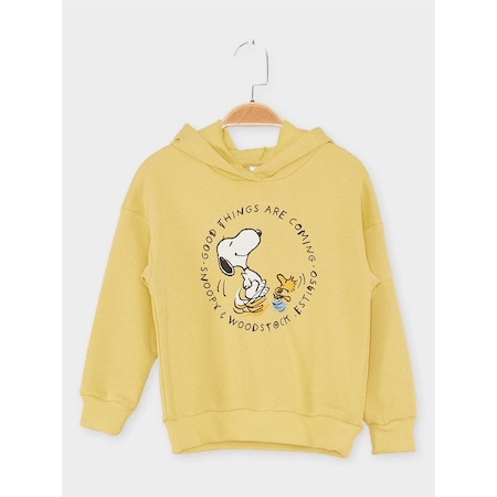 Supermino Snoopy Lisanslı Çocuk Sweattshirt 21623-sarı