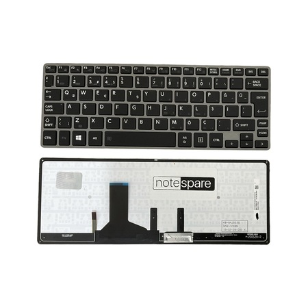 Toshiba İle Uyumlu Portege Z30-a-1f7, Z30-a-1fp, Z30-a-1fq Notebook Klavye Işıklı Siyah Tr