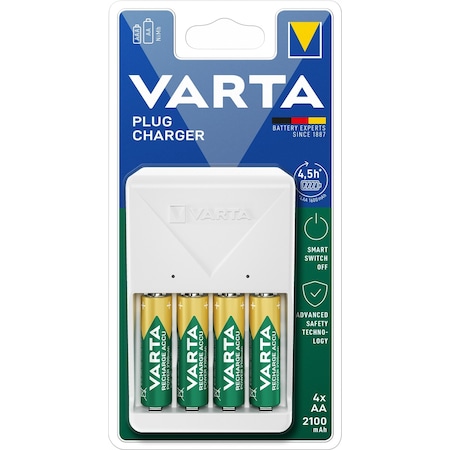 Varta Plug 4x2100 Mah AA Şarjlı Pil Şarj Cihazı Beyaz