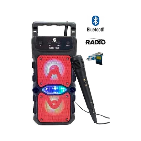 KTS-1096 FM Bluetooth Hoparlör + Karaoke Mikrofon