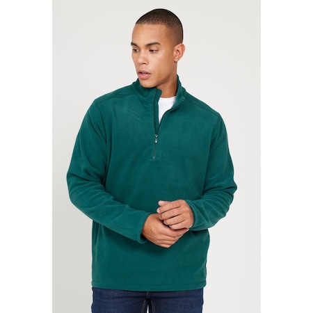 AC&Co / Altınyıldız Classics Anti-Pilling Tüylenme Yapmayan Bato Yaka Erkek Polar Sweatshirt 4a5221100016yslxl Yeşil