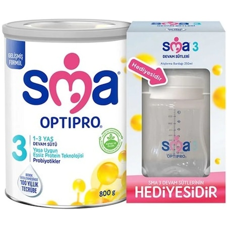 Sma Optipro 3 Çocuk Devam Sütü 1-3 Yaş 800 G + Biberon