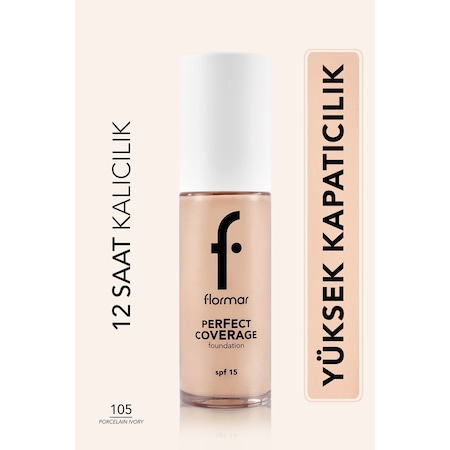 Flormar Perfect Coverage Yüksek Kapatıcı Fondöten 105 Porcelain Ivory