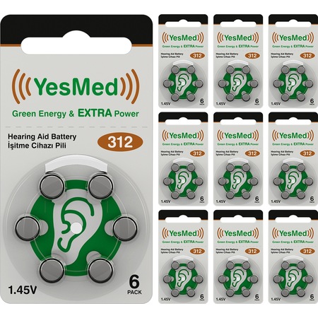 Yesmed Extra Power 312 No Kulak Pili 10paketx6 Adet 60 Adet Pil