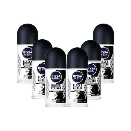 Nivea Men Invisible Black&White Original Erkek Roll-On Deodorant 50 ML x 6