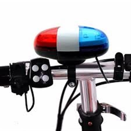Jing Yi Bisiklet Polis Sirenli Elektronik Korna 6 Işık 4 Farklı Melodi Mavi - Kırmızı