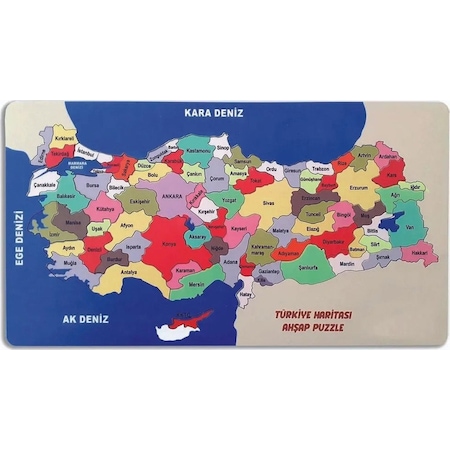 Mevaks Ahşap Türkiye Haritası Puzzle Eğitici Ahşap Set