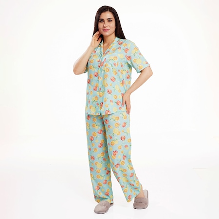 Baby Mom Pijama Takımı Anne Giyim 24ybmmapjm020 Mavi 24YBMMAPJM020_Mavi