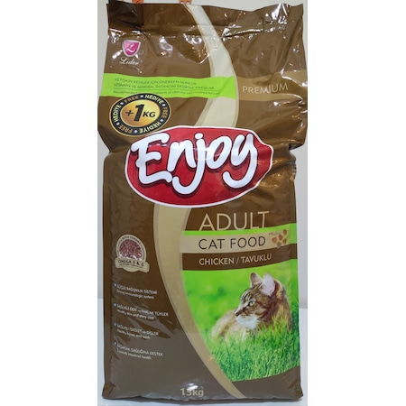 Enjoy Premium Tavuklu Yetişkin Kedi Maması 15 KG + 1 KG