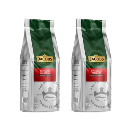 Jacobs Banquet Medium Espresso Beans Çekirdek Kahve 2 x 1 KG