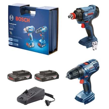 Bosch GSR 180-LI + GDX 180-LI(2x2Ah;Plastik) Somun Sıkma Makinesi - 06019G5222