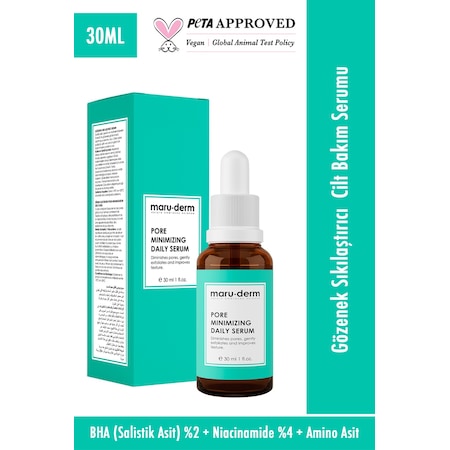 Maruderm Gözenek Sıkılaştırıcı BHA ve Peptid Cilt Bakım Serumu 30 ML