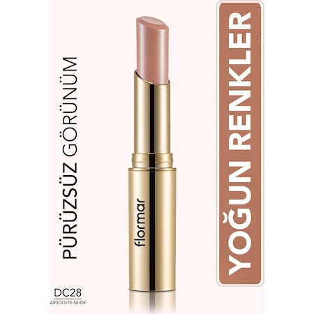 Flormar Kaşmir Dokulu Yarı Mat Stik Ruj (Açık Nude) - Deluxe Cashmere Lipstick Stylo - DC28 - 8690604185306