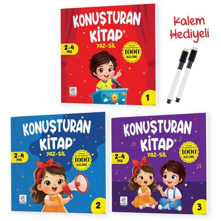 Konuşturan Kitap Serisi 2-4 Yaş Yaz-Sil Kitaplar