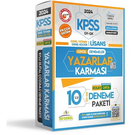 2024 KPSS Lisans Yazarlar Karması GY-GK Türkiye Geneli Kurumsal 10lu Dijital Çözümlü Paket Deneme