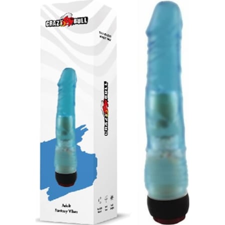 Truva Shop Crazy Bull 18 Cm Dildo Mavi Jel Titreşimli Vibratör Penis