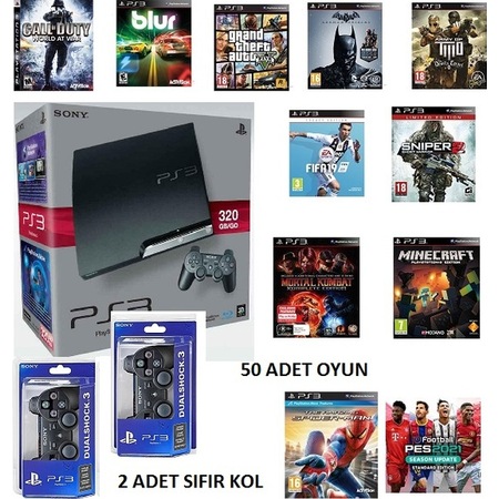 PS3 Slim 320 GB + 50 Oyun + 2 Adet Kol (2. El)