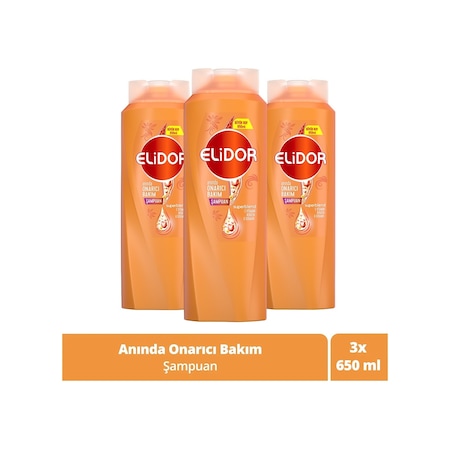 Elidor Anında Onarıcı Bakım Saç Bakım Şampuanı 3 x 650 ML