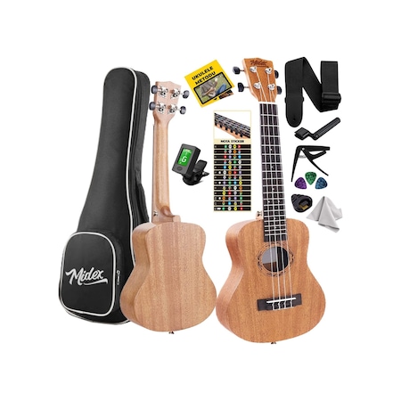 Midex CT-24MC Set Maun Concert Ukulele (Softcase Tuner Capo Metod Nota Sticker Askı Pena)